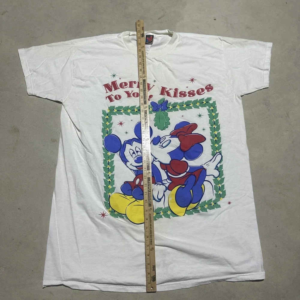 Y2K Mickey Unlimited T-Shirt Unisex Men's OS White Merry Kisses Vintage Disney